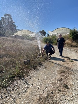 Visite de M. le Maire sur l’exploitation maraichère de M. Nils MANIOULOUX, le vendredi 5 septembre.